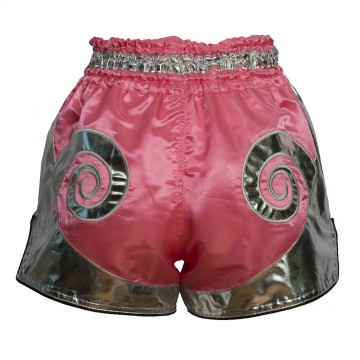 Kickboks broek dames roze zilver