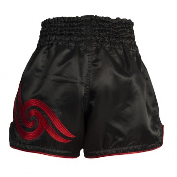 Kickboksbroek zwart met rood kinderen